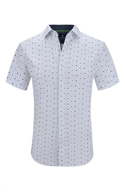 Tom Baine Slim Fit Performance Short Sleeve Button-up Shirt In White