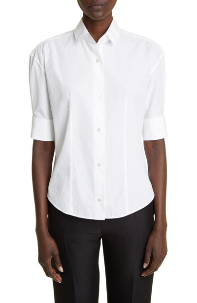 The Row Carpazi Short-sleeve Collared Shirt In White