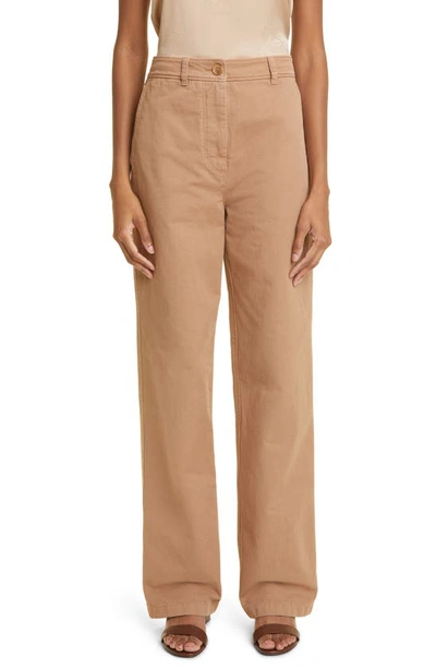 Burberry Branley High Waist Pants In Beige