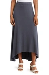 Go Couture Asymmetric High-low Skirt In Black