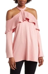 GO COUTURE GO COUTURE CUTOUT RUFFLE TOP