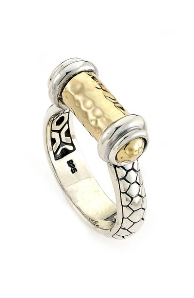 Samuel B. Textured Bar Ring In Silver And Gold