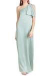 Sachin & Babi One-shoulder A-line Gown In Jade