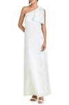 Sachin & Babi Chelsea Floral One-shoulder Gown In Jade Rose Watercolor