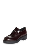 Prada Leather Triangle Logo Loafers In Cordovan