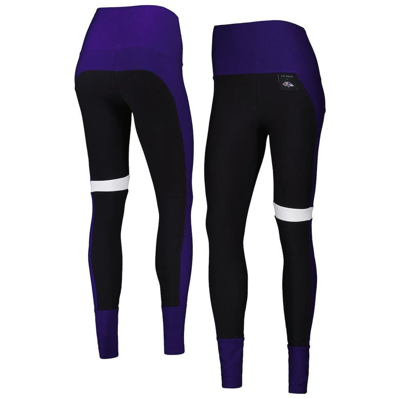 Kiya Tomlin Black/purple Baltimore Ravens Colorblock Tri-blend Leggings