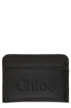 Chloé Sense Leather Card Case In Black
