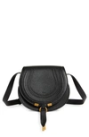 Chloé Brown Small Marcie Saddle Bag In Black/brass