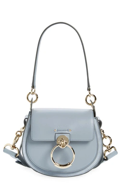 Chloé Small Tess Leather Crossbody Bag In Storm Blue 41a