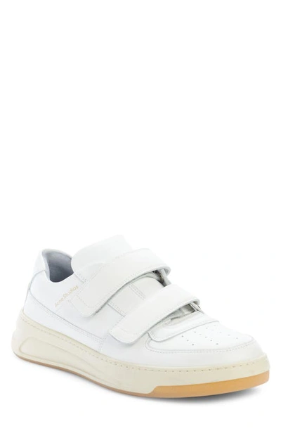 Acne Studios Face Double Strap Low Top Trainer In White