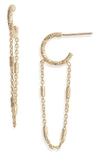 JENNIFER ZEUNER HELMUT CHAIN HUGGIE HOOP EARRINGS