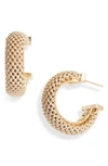 Jennifer Zeuner Lucia Beaded Hoop Earrings In 14k Yellow Gold Plated Silver
