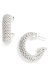 Jennifer Zeuner Lucia Beaded Hoop Earrings In Sterling Silver