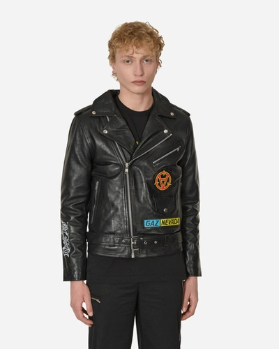 Slam Jam Gaznevada Leather Jacket In Black