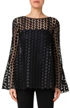 Akris Punto Kaleidoscope Dot Guipure Lace Blouse In Black