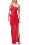 GAUGE81 MONI ONE-SHOULDER MESH MAXI DRESS