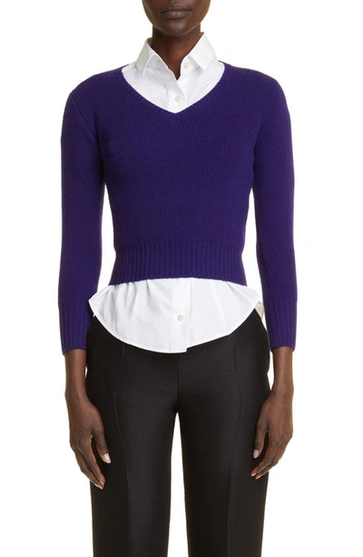 The Row Cael Cashmere Blend Knit Top In Purple
