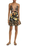 Camilla Secret History Cutout Silk Minidress In Secret History