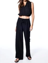 YOUNG FABULOUS & BROKE Linen Track Pant In Black