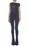 Norma Kamali Spat Faux Leather Flared Leggings In Black