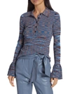 Jonathan Simkhai Mackenna Space-dyed Knit Polo Top In Multi
