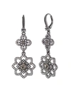 Marchesa Black Lace Double Drop Earring In Black Diamond