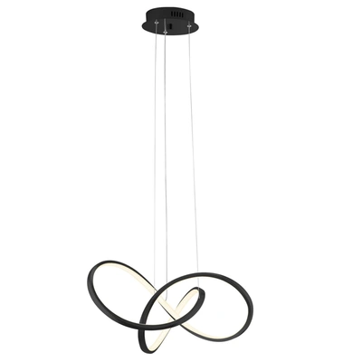 Finesse Decor Knotted Led Dimmable Chandelier In Black