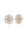 Marchesa Gold Lace Floral Button In Gold