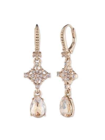 Marchesa Gold Lace Stone Drop Earring