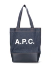 Apc A.p.c. Axel Small Denim Tote Bag In Blue