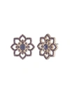 Marchesa Tanzanite Lace Floral Button In Tanzanite