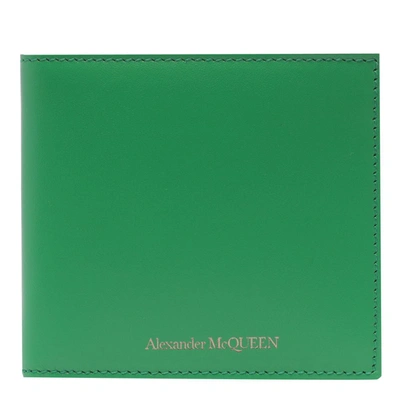 Alexander Mcqueen Logo-embossed Bi-fold Wallet In Green
