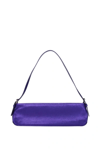 By Far Shoulder Bags Dulce Leather Violet Purple