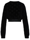 Dolce & Gabbana Logo-embroidered Cropped Sweatshirt In Black