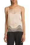 Burberry Katia Ekd Silk Jacquard Net-trim Camisole In Soft Fawn Ip Pttn