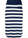 Kenzo Nautical Stripes Midi Skirt In Blue