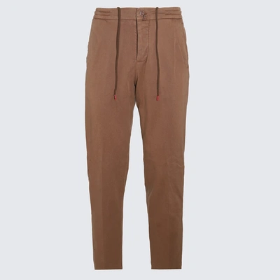 Kiton Light Brown Cotton Pants In Marrone Chiaro