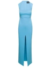 SOLACE LONDON LIGHT BLUE SOFIA KNITTED MAXI-DRESS IN POLYESTER STRETCH WOMAN