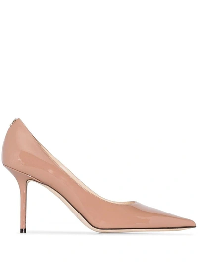 Jimmy Choo Light Pink Pointed Pumps In Patent Leather Woman