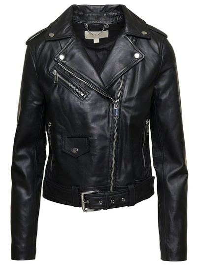 Michael Michael Kors M Michael Kors Woman's Black Leather Biker Jacket