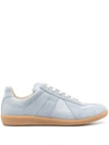 Maison Margiela Men's Replica Leather Low-top Sneakers In Blue