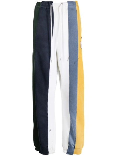 Miharayasuhiro Colour-block Panelled Cotton Track Pants In Red