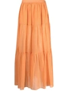 Manebi Manebí Recife Silk-cotton Voile Skirt In Orange