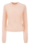 Marni Long-sleeved Mohair Blend Jumper In Pink