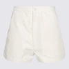 Marni Short In Cotton And Technical Linen In Stone White