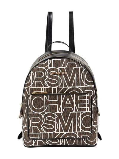 Michael Kors Adina Monogram Logo Backpack In Black