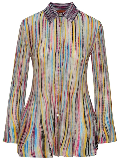 Missoni Space Dye Long Sleeve Button-up Shirt In Multicolor