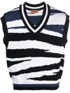 Missoni Knitwear With V-neckline And Striped Pattern In Blue