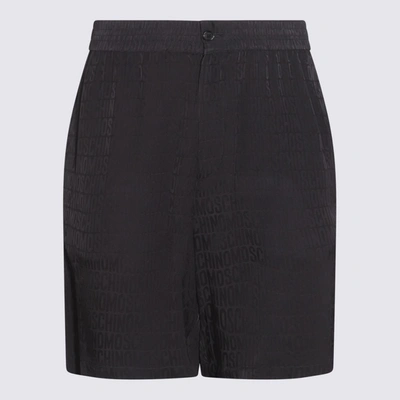 Moschino Logo Viscose & Silk Shorts In Black