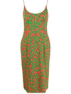 Moschino Cherry Print Viscose Dress With Back Slit In Web